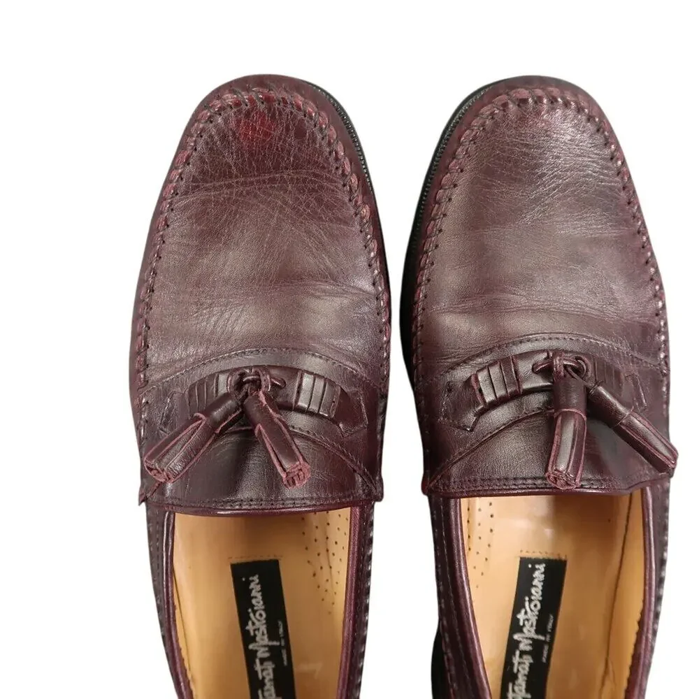 Stamati Mastroianni Shoes Mens 10 Tassel Loafers Moccasin Leather Classic Brown